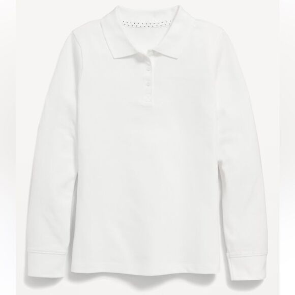 Old Navy White Uniform Pique Polo Shirt size 8 - Picture 2 of 5
